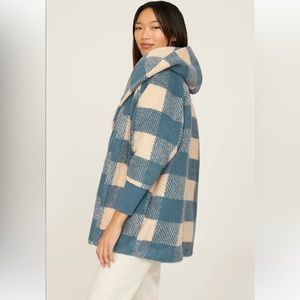 HATCH The Coco Coat Maternity Jacket Blue Plaid Petite